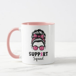 Unterstützung von Squad Messy Bun Pink Krieger Bru Tasse