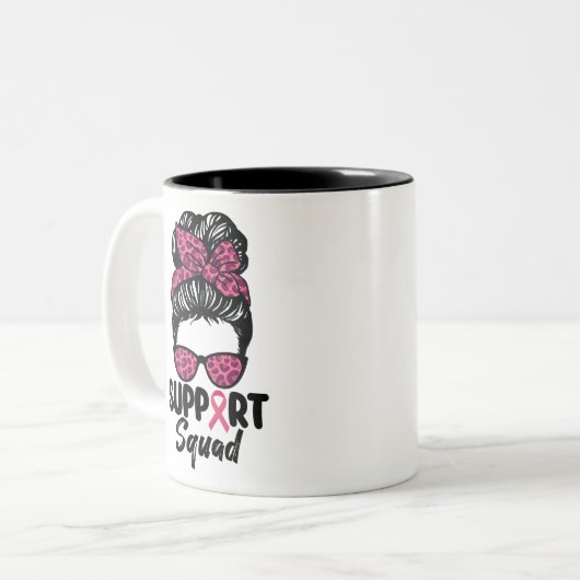 Unterstützung von Squad Messy Bun Pink Krieger Bru Zweifarbige Tasse (Vorderseite Links)