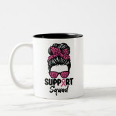Unterstützung von Squad Messy Bun Pink Krieger Bru Zweifarbige Tasse (Links)