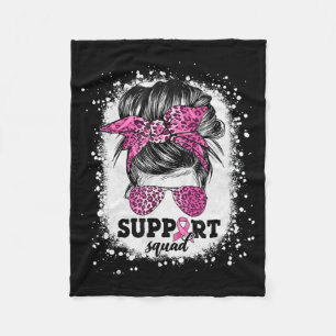 Unterstützung von Squad Messy Bun Pink Ribbon Brus Fleecedecke