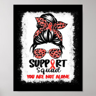 Unterstützung von Squad Messy Bun Red Warrior Bloo Poster