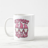 Unterstützung von Squad Niedlich rosa Gnome Brustk Kaffeetasse (Links)