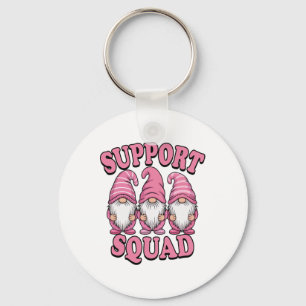 Unterstützung von Squad Niedlich rosa Gnome Brustk Schlüsselanhänger