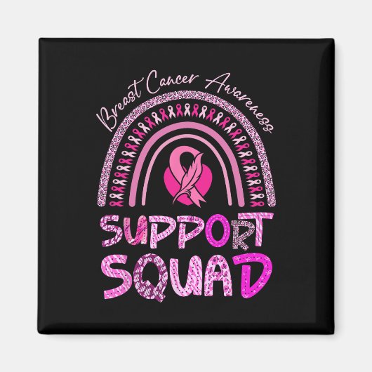 Unterstützung von Squad Pink Rainbow Leopard Brust Magnet (Vorne)
