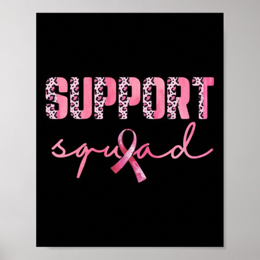 Unterstützung von Squad Pink Ribbon Leopard Brustk Poster (Vorne)