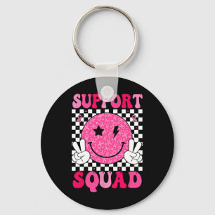 Unterstützung von Squad Pink Ribbon Smile Face Bru Schlüsselanhänger