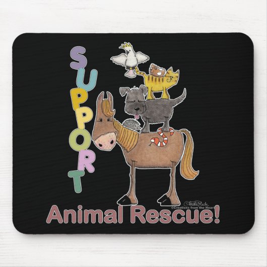 Unterstützung von Tierrettungen Mousepad (Vorne)
