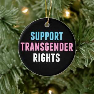 Unterstützung von Transgender-Rechten Weihnachten Keramik Ornament