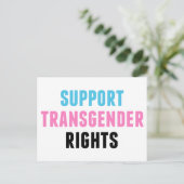 Unterstützung von Transgender Rights Trans Pink Bl Postkarte (Stehend Vorderseite)