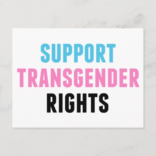 Unterstützung von Transgender Rights Trans Pink Bl Postkarte (Vorderseite)