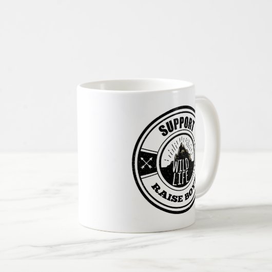 Unterstützung von Wildlife Raise Boys Kaffeetasse (VorderseiteRechts)