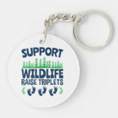 Unterstützung von Wildlife Raise Triplets Funny Tr Schlüsselanhänger (Rückseite)