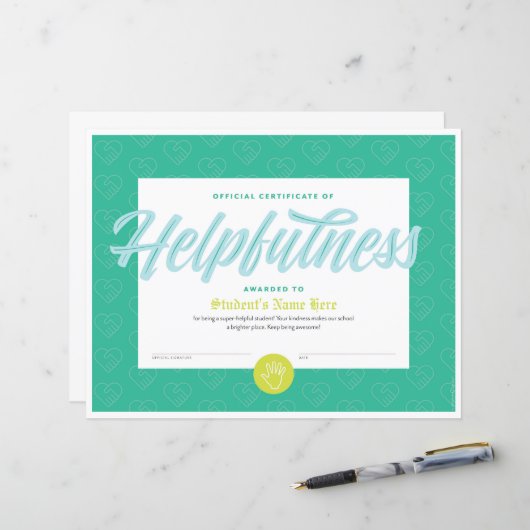 Unterstützungsbescheinigung (Vorderseite/Rückseite Beispiel)