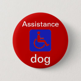 Unterstützungshund mit behindertem Symbolknopf Button