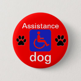 Unterstützungshundemit Behinderung Symbol mit den Button