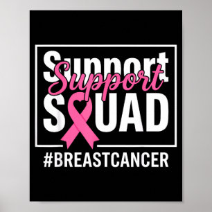 Unterstützungsteam Brustkrebsbewusstsein rosa Band Poster