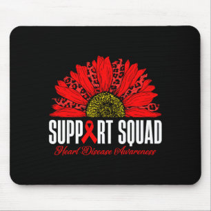 Unterstützungsteam Herzkrankheit Bewusstsein Roter Mousepad
