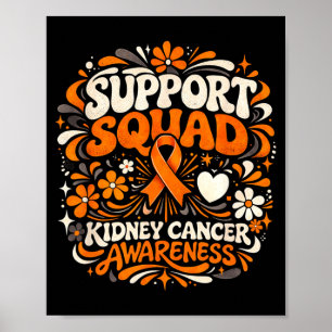 Unterstützungsteam Nierenkrebs-Bewusstsein Orange Poster