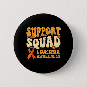 Unterstützungsteam Orange Band Leukämie Blutkrebs Button
