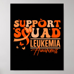 Unterstützungsteam Orange Band Leukämie Blutkrebs Poster