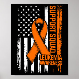 Unterstützungsteam Orange Band Leukämie Blutkrebs Poster