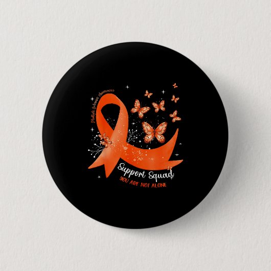 Unterstützungsteam Orange Band Schmetterling Multi Button (Vorderseite)