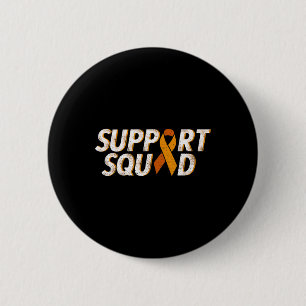 Unterstützungsteam Orange Schleife Leukämie Blutkr Button