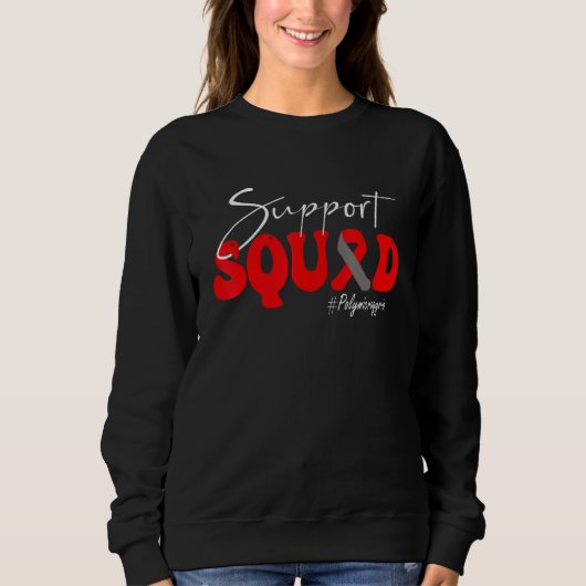 Unterstützungsteam Polymicrogyria-Bewusstsein Rot Sweatshirt (Vorderseite)