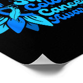 Unterstützungsteam Sonnenblume Darm Blau Krebs Poster (Ecke)