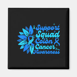 Unterstützungsteam Sonnenblume Darmkrebs blau Magnet