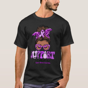 Unterstützungsteam Unordentlicher Knoten Lila Band T-Shirt