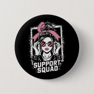 Unterstützungsteam Unordentlicher Knoten Rosa Krie Button