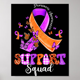 Unterstützungstrupp Orange Lila Band Psoriasis-Bew Poster
