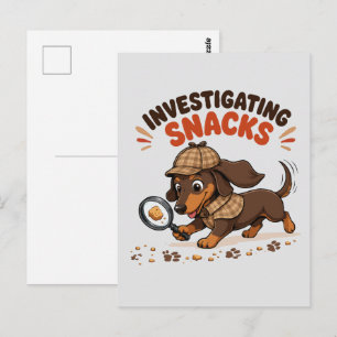 Untersucht Snacks Süßer Dachshund-Hundeliebhaber Postkarte