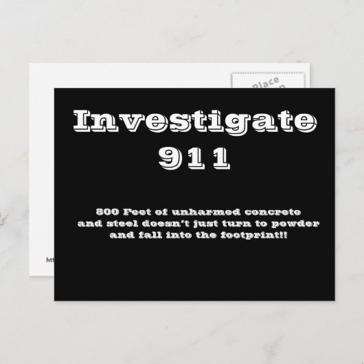 Untersuchung 911 postkarte (Vorne/Hinten)