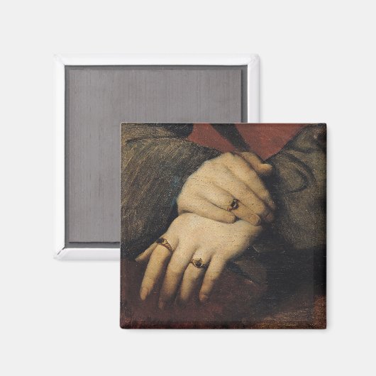 Untersuchung der Hände einer Frau Magnet (Vorderseite/Rückseite)