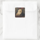 Untersuchung der Hände einer Frau Quadratischer Aufkleber (Tasche)