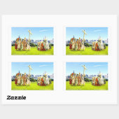 Untersuchung des Heiligen Kreuzes Rechteckiger Aufkleber (Blatt)