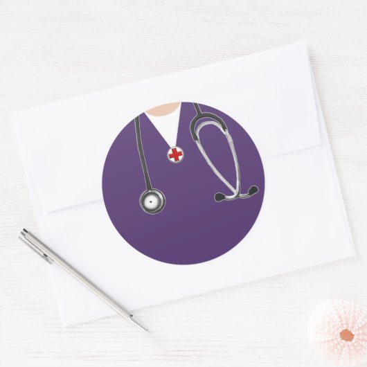 Untersuchung des Lila Krankenhauses Runder Aufkleber (Umschlag)