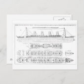 Untersuchung des Verlusts der Titanic: Querverbind Postkarte (Vorne/Hinten)