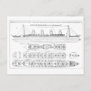Untersuchung des Verlusts der Titanic: Querverbind Postkarte