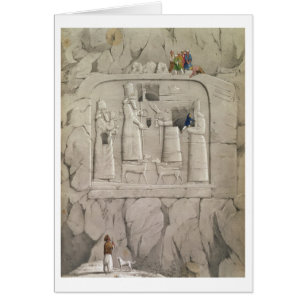 Untersuchung eine Assyrian Felsen-Skulptur, von