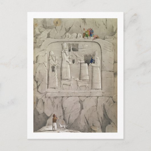 Untersuchung einer assyrischen Felsskulptur von 'D Postkarte (Vorderseite)
