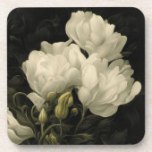 Untersuchung einer Peony-Blume Getränkeuntersetzer (Vorderseite)