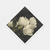 Untersuchung einer Peony-Blume Serviette (Ecke)