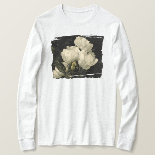 Untersuchung einer Peony-Blume T-Shirt (Design vorne)