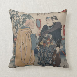 Untersuchung eines Samurai-Vintagen japanischen Kissen