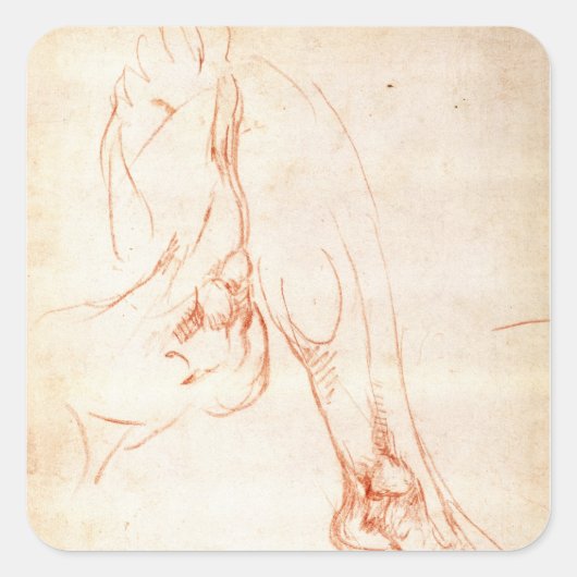 Untersuchung eines Unterschenkels und Fußes Quadratischer Aufkleber (Vorderseite)