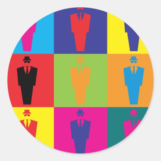Untersuchungen Pop Art Runder Aufkleber (Vorderseite)