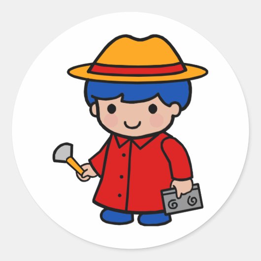 Untersuchungsjunge Runder Aufkleber (Vorderseite)